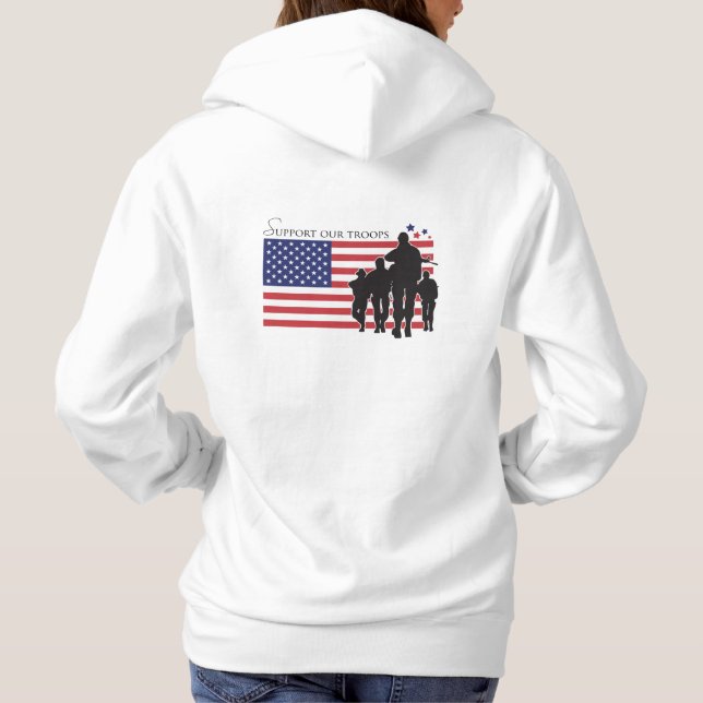 USA Flag - Support Our Troops Hoodie (Back)