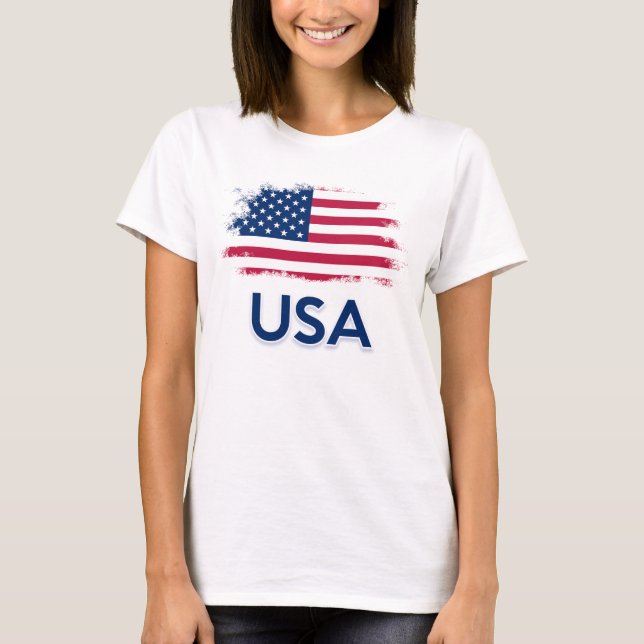 USA Flag      T-Shirt (Front)