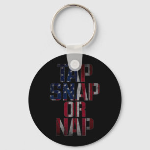 USA Flag Tap Snap or Nap Jiu Jitsu Brazilian BJJ Key Ring