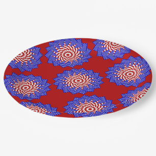 USA Flag-Teabag Folding S10r-PAPER PARTY PLATES