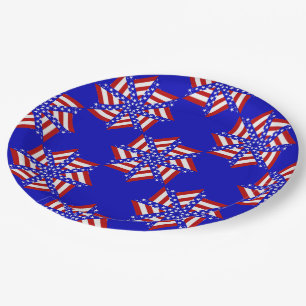 USA Flag-Teabag Folding S14b-PAPER PARTY PLATES