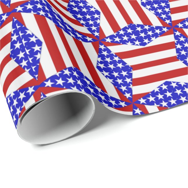USA Flag Teabag Folding s2-GIFT WRAPPING PAPER (Roll Corner)