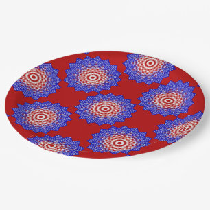 USA Flag-Teabag Folding S4-PAPER PARTY PLATES