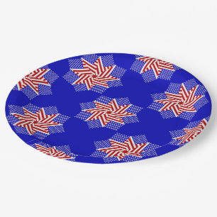 USA Flag-Teabag Folding S8b-PAPER PARTY PLATES