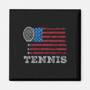 Usa Flag Tennis Mens Womens Us Tennis Lover Team S Magnet