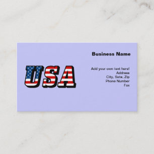 USA Flag Text Business Card