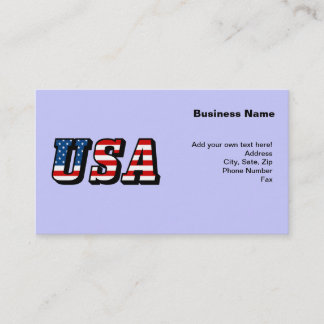 USA Flag Text Business Card