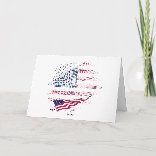 USA flag Thank You Card (Back)
