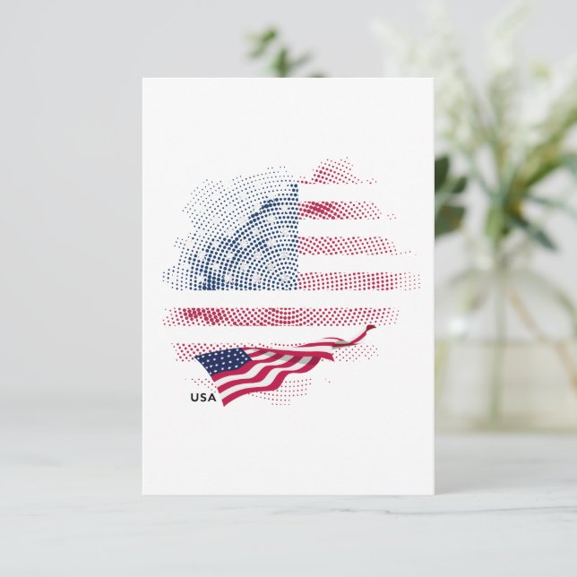 USA flag Thank You Card (Standing Front)