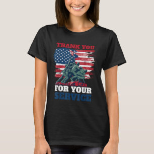 Usa Flag Thank You For Your Service - Veterans T-Shirt