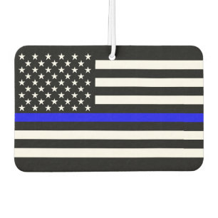 USA Flag The Thin Blue Line Theme Car Air Freshener
