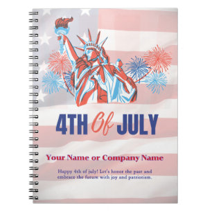 USA Flag Theme Corporate Office Custom 4th of July Notebook