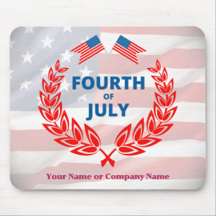USA Flag Theme Custom 4th of July Business Mouse Pad