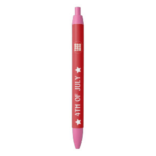 USA Flag Theme Promotional Custom 4th of July Black Ink Pen