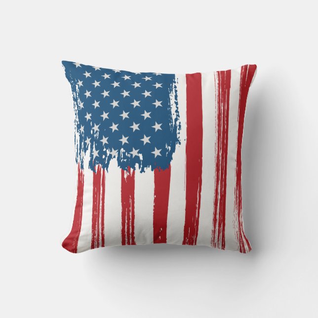 USA Flag Throw Pillow (Front)