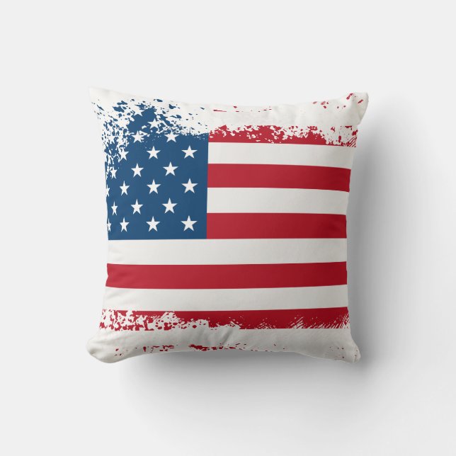 USA Flag Throw Pillow (Front)