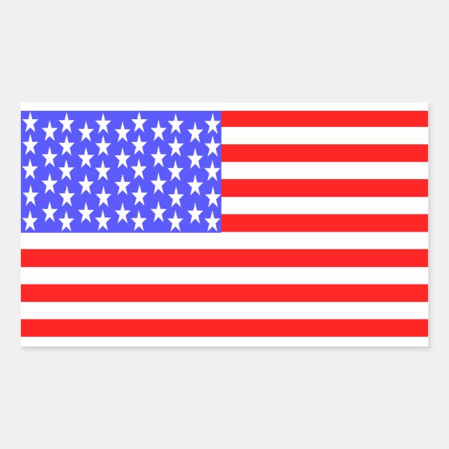 USA Flag Totally Printed Rectangular Sticker (Front)