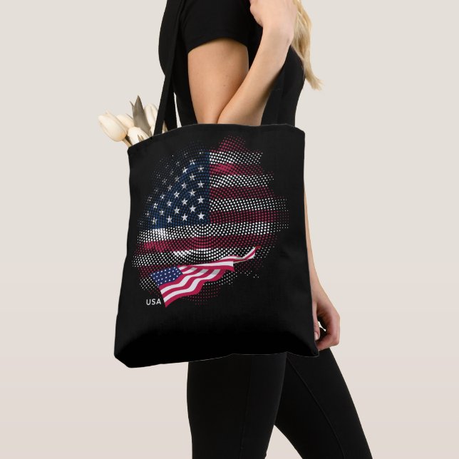 USA flag Tote Bag (Close Up)