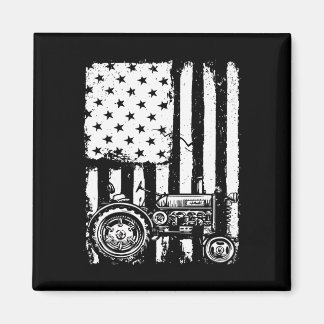 Usa Flag Tractor Farm Gift American Flag Tractor F Magnet