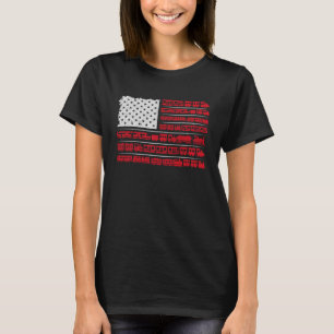 USA Flag Train Lover Model Railroad Conductor Loco T-Shirt