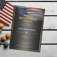 USA Flag | Transparent | Gold Frame | Luxury Black