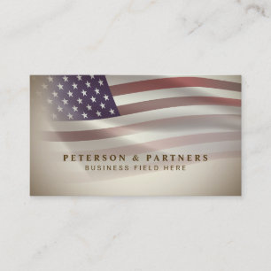 USA Flag Transparent Gradation Vintage Business Card