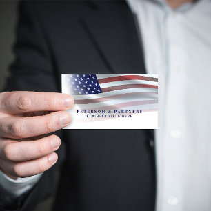 USA Flag   Transparent Gradation   White Business Card
