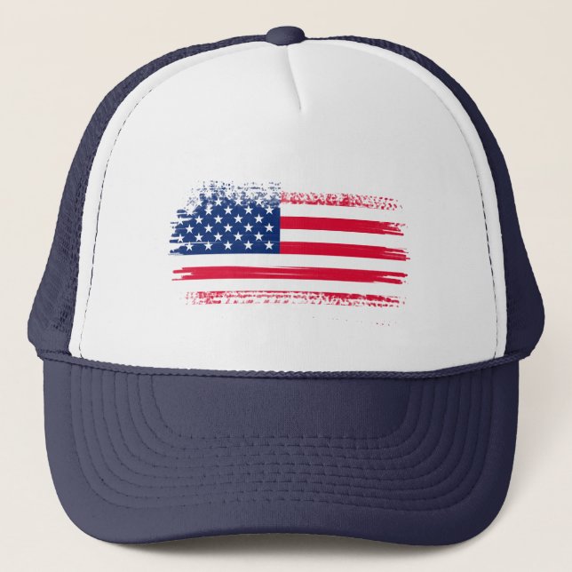USA flag  Trucker Hat (Front)