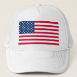 USA Flag Trucker Hat United States of America<br><div class="desc">USA - United States of America - Flag - Patriotic - Independence Day - July 4th - Customisable - Choose / Add Your Unique Text / Colour / Image - Make Your Special Gift - Resize and move or remove and add elements / image with customisation tool. You can also...</div>