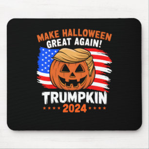 Usa Flag Trumpkin 2024 Halloween Make Halloween Gr Mouse Pad