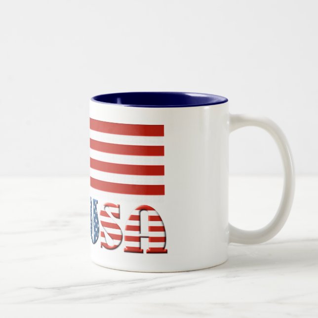 USA Flag Two-Tone Coffee Mug (Right)