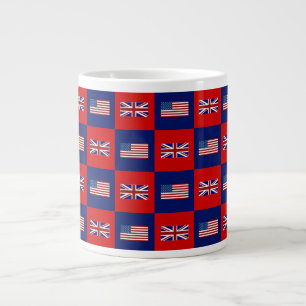 USA Flag & UK Flag Pattern Large Coffee Mug