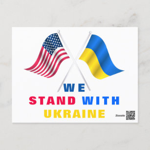 USA Flag - Ukrainian Flag - We Stand With Ukraine  Postcard