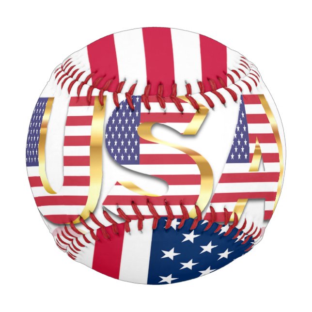 USA Flag - United States of America - Patriotic  Baseball (Back)