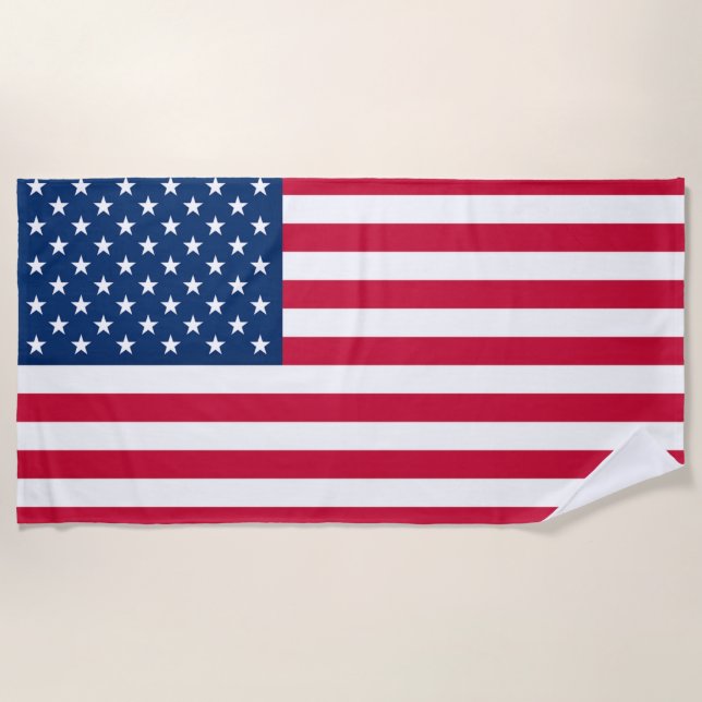 USA Flag - United States of America - Patriotic Beach Towel (Front)
