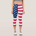USA Flag - United States of America - Patriotic Capri Leggings<br><div class="desc">USA - United States of America - Flag - Patriotic - independence day - July 4th - Customisable - Choose / Add Your Unique Text / Colour / Image - Make Your Special Gift - Resize and move or remove and add elements / image with customisation tool. You can also...</div>