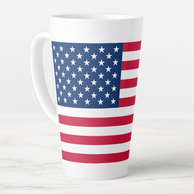 USA Flag - United States of America - Patriotic - Latte Mug (Left Angle)