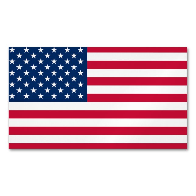 USA Flag - United States of America - Patriotic Magnetic Business Card (Front)