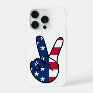 USA Flag V Sign iPhone 15 Pro Case