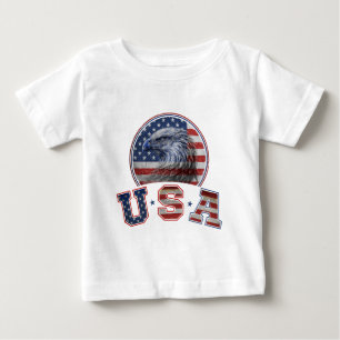 USA Flag Vintage American Eagle American Flag Baby T-Shirt