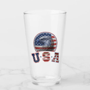 USA Flag Vintage American Eagle American Flag Glass