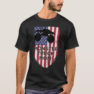 Usa Flag Vintage Monster Truck Mum Mothers T-Shirt