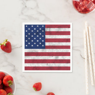 USA flag vintage red white blue America patriotic Napkin