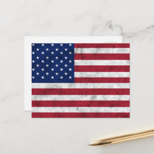 USA flag vintage red white blue America patriotic Postcard