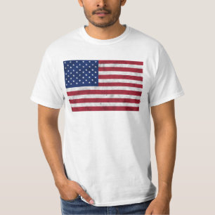 USA flag vintage red white blue America patriotic T-Shirt