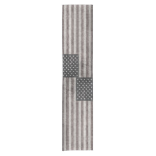 USA flag, vintage retro style with canvas texture Short Table Runner