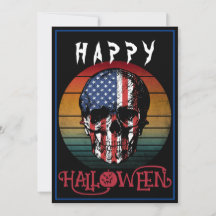 USA FLAG VINTAGE SKULL HAPPY HALLOWEEN EVENT