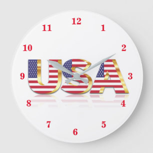 USA Flag Wall Clock United States of America