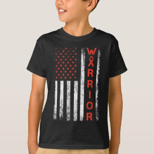 Usa Flag Warrior - Heart Disease Awareness 1  T-Shirt