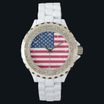 USA Flag Watch<br><div class="desc">USA Flag Watches - United States of America - Flag - Patriotic - independence day - July 4th - Customisable - Choose / Add Your Unique Text / Colour - Make Your Special Watch Gift - Resize and move or remove and add elements / image with customisation tool. You can...</div>